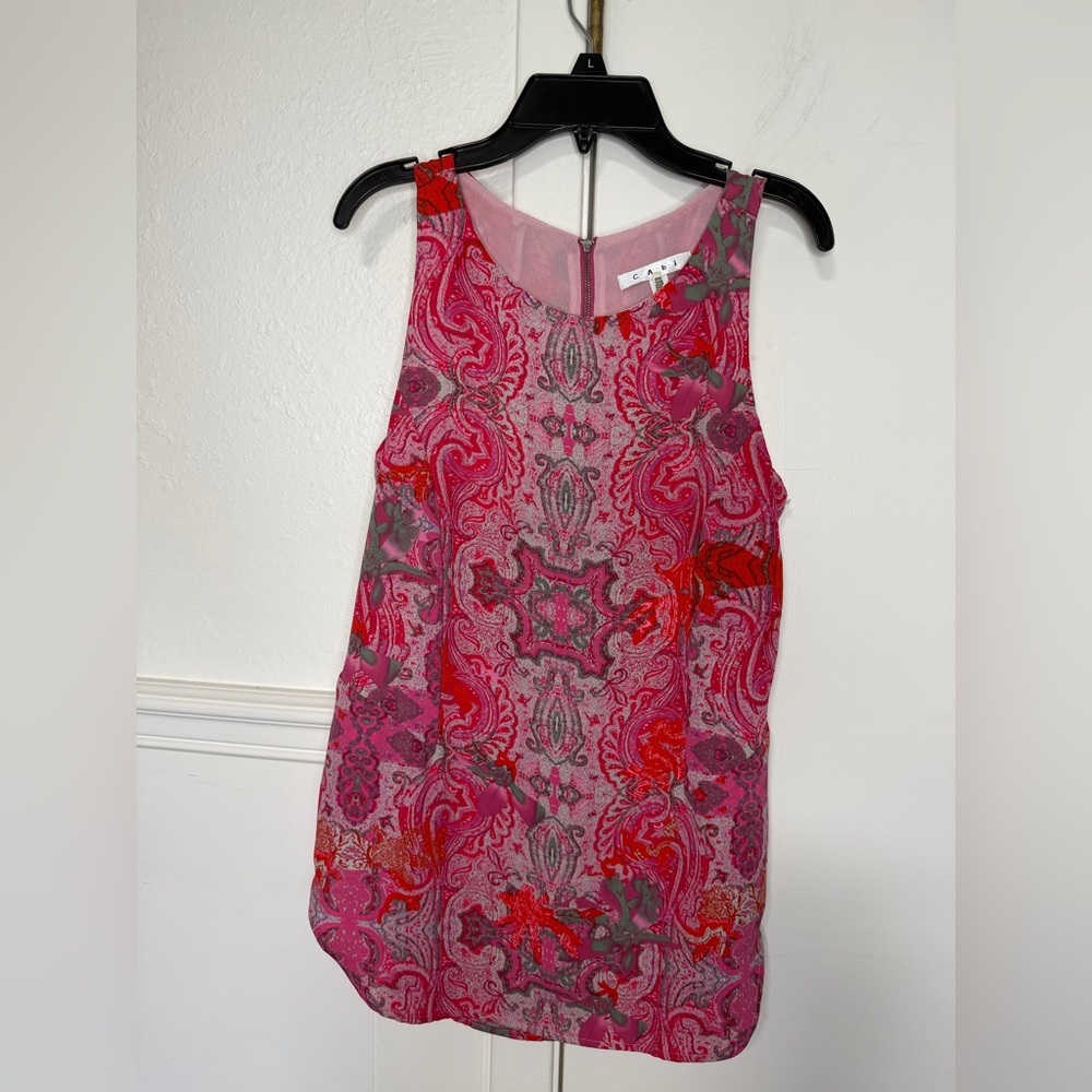 CAbi Pink Paisley Sleeveless Camisole size S